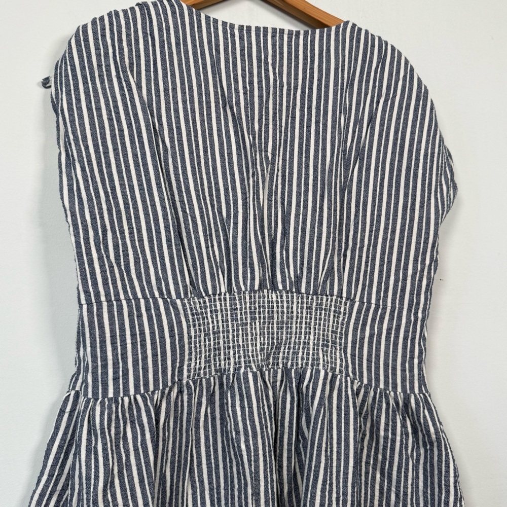 Given Kale Striped V-Neck Mini Dress, Rouched Midsection, Size XL - Picture 6 of 10